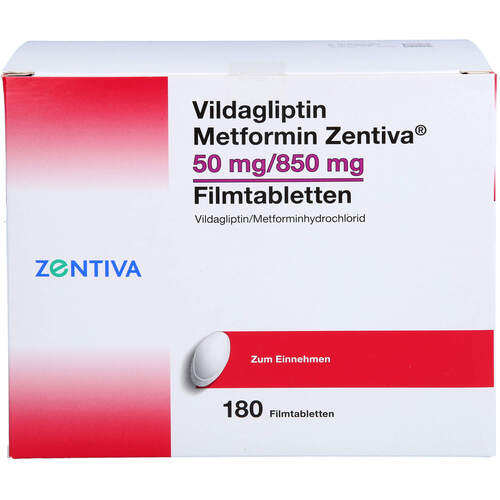 Vildagliptin Metformin Zentiva 50 mg/850 mg FTA, 180 Stk., Zentiva Pharma GmbH