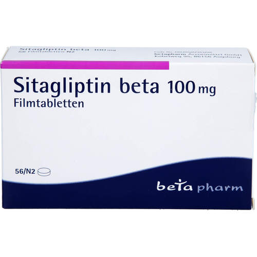 Sitagliptin beta 100 mg Filmtabletten, 56 Stk., betapharm Arzneimittel GmbH Sitagliptin beta 100 mg Filmtabletten, 56 Stk., betapharm Arzneimittel GmbH