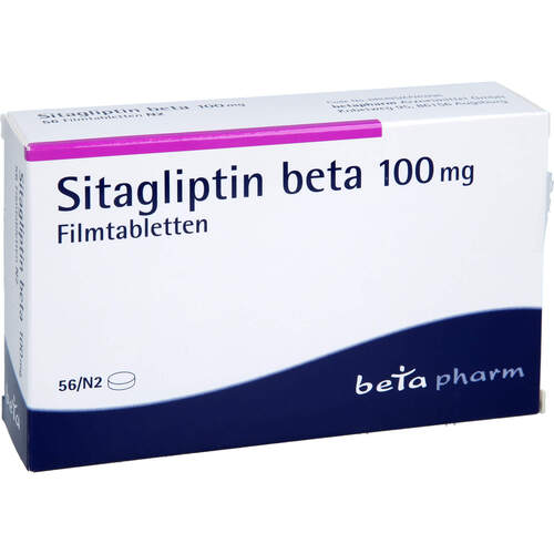 Sitagliptin beta 100 mg Filmtabletten, 56 Stk., betapharm Arzneimittel GmbH Sitagliptin beta 100 mg Filmtabletten, 56 Stk., betapharm Arzneimittel GmbH