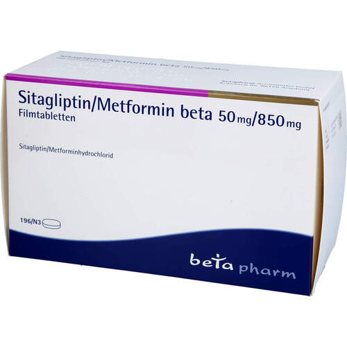 Sitagliptin/Metformin beta 50 mg/ 850 mg Filmtabl., 196 Stk., betapharm Arzneimittel GmbH