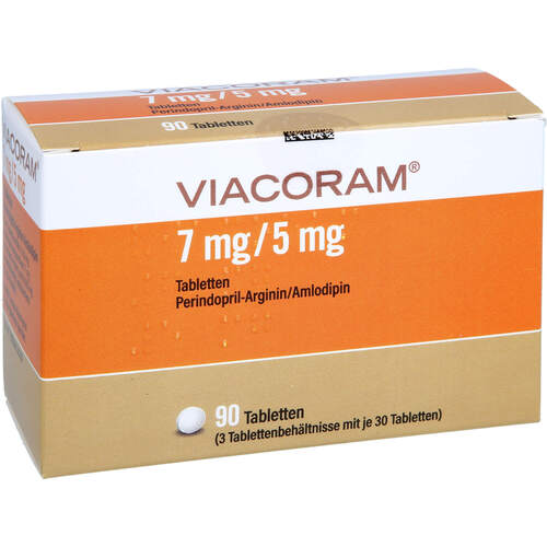 Viacoram 7 mg/5 mg Tabletten, 90 Stk., Pharma Gerke Arzneimittelvertriebs GmbH