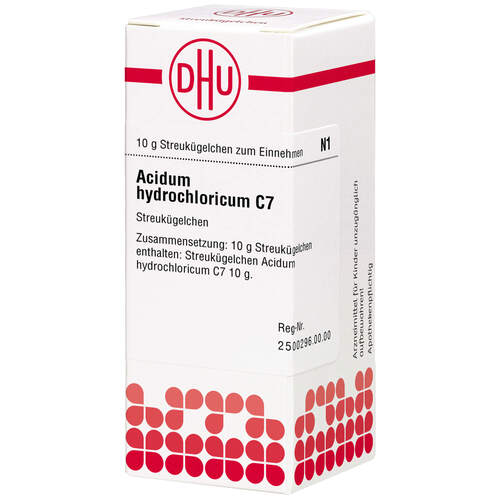 Acidum hydrochloricum C7 Globuli Ind-Fert, 10 g, Dhu-Arzneimittel GmbH & Co. KG