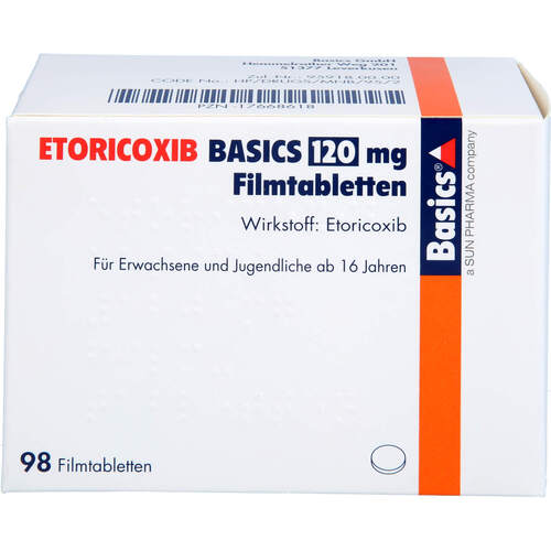 ETORICOXIB BASICS 120 mg Filmtabletten, 98 Stk., Basics GmbH