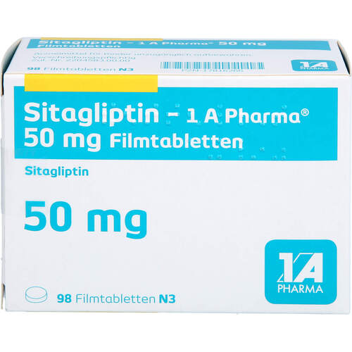 Sitagliptin - 1 A Pharma 50 mg Filmtabletten, 98 Stk., 1 A Pharma GmbH Sitagliptin - 1 A Pharma 50 mg Filmtabletten, 98 Stk., 1 A Pharma GmbH