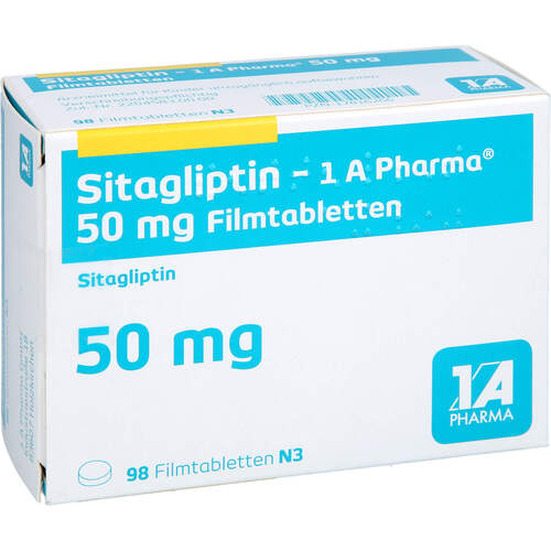 Sitagliptin - 1 A Pharma 50 mg Filmtabletten, 98 Stk., 1 A Pharma GmbH Sitagliptin - 1 A Pharma 50 mg Filmtabletten, 98 Stk., 1 A Pharma GmbH