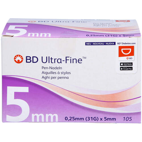 BD ULTRA-FINE Pen-Nadeln 5 mm 31 G 0.25 mm, 105 Stk., Acti Medi GmbH