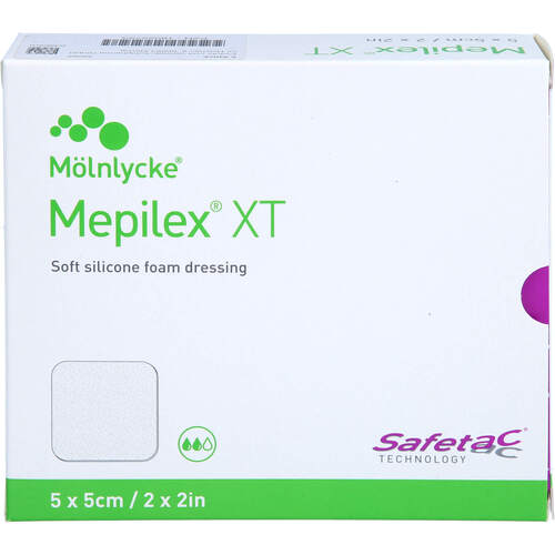 MEPILEX XT 5x5 cm Schaumverband, 5 Stk., Acti Medi GmbH MEPILEX XT 5x5 cm Schaumverband, 5 Stk., Acti Medi GmbH