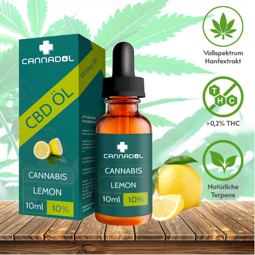 CBD 10% BIO Cannadol Lemon Hanfextrakt, 10 ml, Endower GmbH