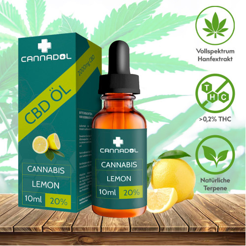 CBD 20% BIO Cannadol Lemon Hanfextrakt, 10 ml, Endower GmbH