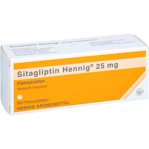 Sitagliptin Hennig 25 mg Filmtabletten, 98 ST, Hennig Arzneimittel GmbH & Co. KG