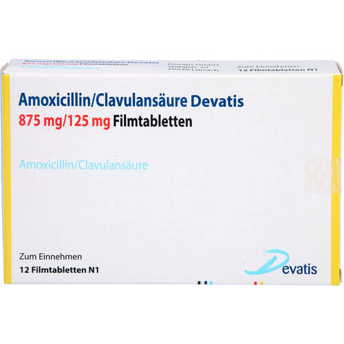 Amoxicillin/Clavulansäure Devatis 875mg/125mg FTA, 12 Stk., Devatis GmbH
