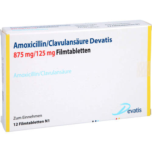 Amoxicillin/Clavulansäure Devatis 875mg/125mg FTA, 12 Stk., Devatis GmbH