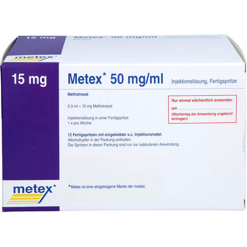 Metex FS 15 mg (50mg/ml) Inj.-Lösung Fertigspr., 12 Stk., kohlpharma GmbH