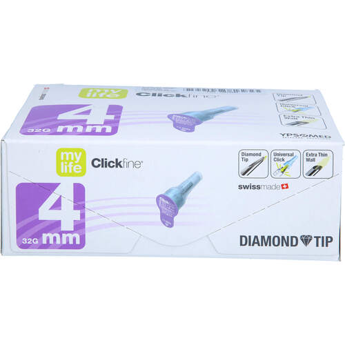 mylife Clickfine Pen-Nadeln Diamond Tip 4mm (32G), 100 Stk., DiaAktiv GmbH & Co. KG