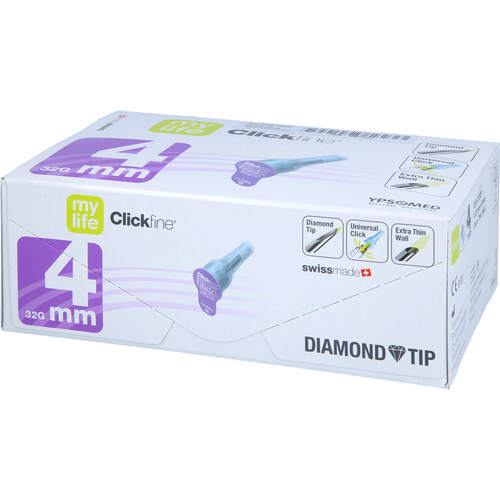 mylife Clickfine Pen-Nadeln Diamond Tip 4mm (32G), 100 Stk., DiaAktiv GmbH & Co. KG