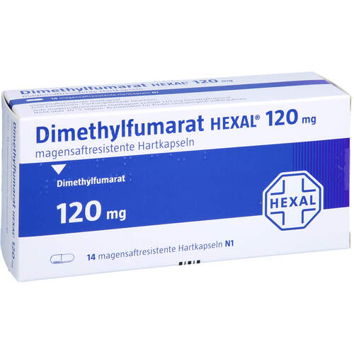 Dimethylfumarat HEXAL 120 mg magensaftres. Hartkp., 14 Stk., HEXAL AG