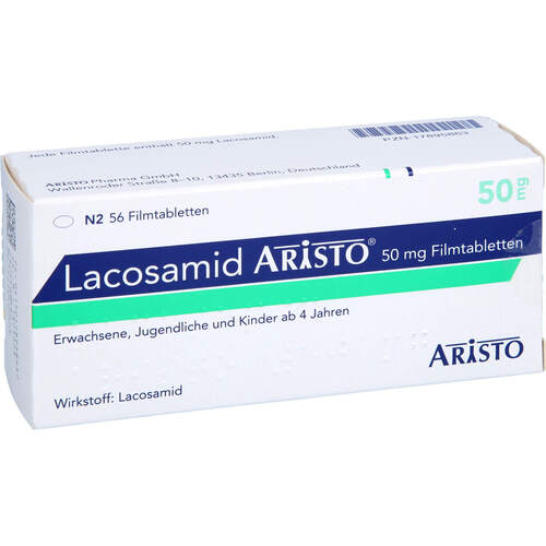 Lacosamid Aristo 50 mg Filmtabletten, 56 Stk., Aristo Pharma GmbH