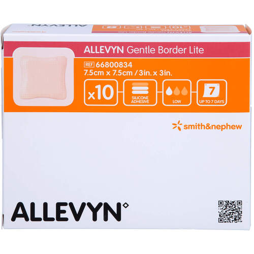 Allevyn Gentle Border Lite 7.5x7.5cm Schaumverband, 10 Stk., Crosp Medical GmbH
