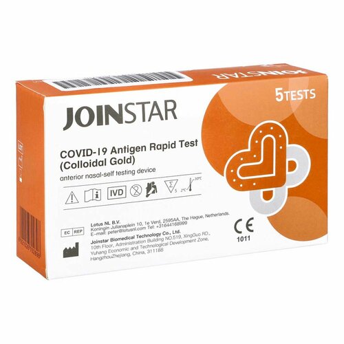 JOINSTAR COVID-19 Antigen Rapid Test Coll.Gold Nas, 5 Stk., blnk GmbH