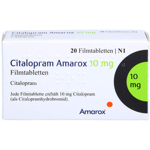 Citalopram Amarox 10 mg Filmtabletten, 20 Stk., AMAROX PHARMA GmbH