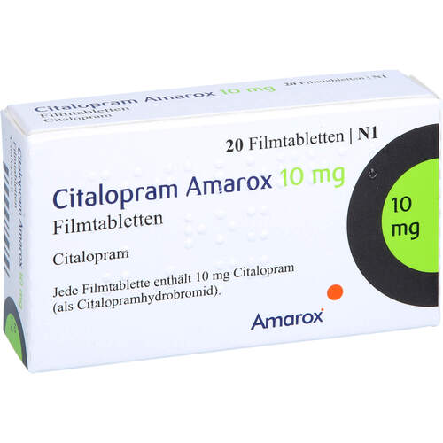 Citalopram Amarox 10 mg Filmtabletten, 20 Stk., AMAROX PHARMA GmbH