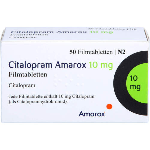 Citalopram Amarox 10 mg Filmtabletten, 50 Stk., AMAROX PHARMA GmbH