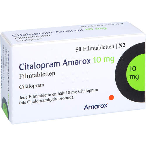 Citalopram Amarox 10 mg Filmtabletten, 50 Stk., AMAROX PHARMA GmbH
