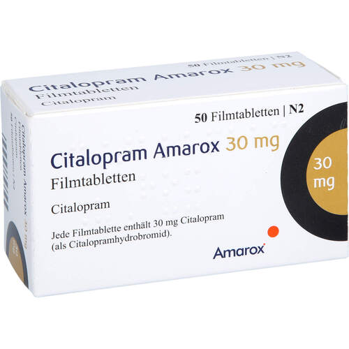 Citalopram Amarox 30 mg Filmtabletten, 50 Stk., AMAROX PHARMA GmbH