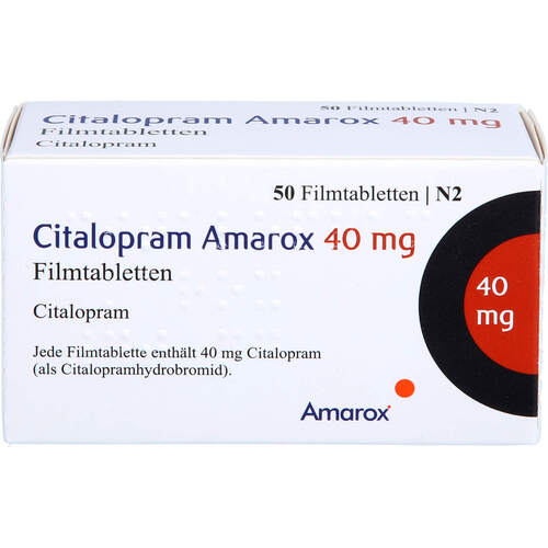 Citalopram Amarox 40 mg Filmtabletten, 50 Stk., AMAROX PHARMA GmbH