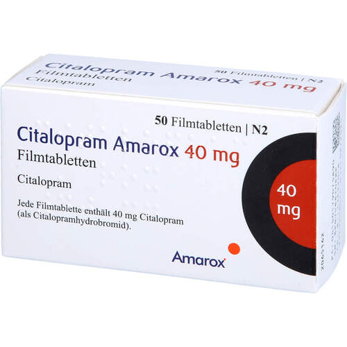 Citalopram Amarox 40 mg Filmtabletten, 50 Stk., AMAROX PHARMA GmbH