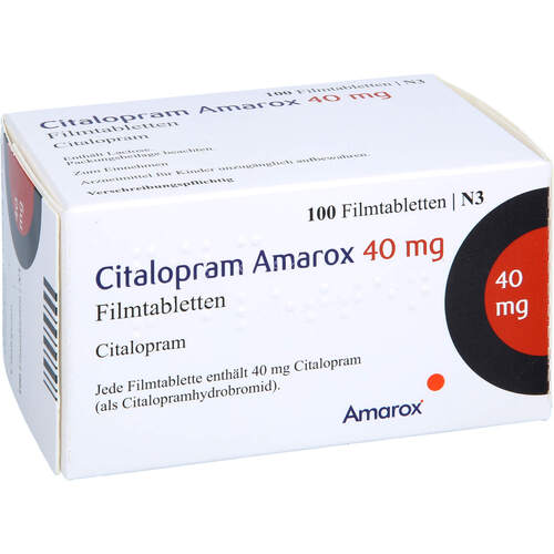 Citalopram Amarox 40 mg Filmtabletten, 100 Stk., AMAROX PHARMA GmbH