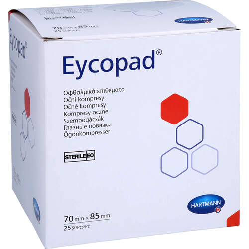 EYCOPAD Augenkompressen 70x85mm steril, 25 ST, Tora Pharma GmbH