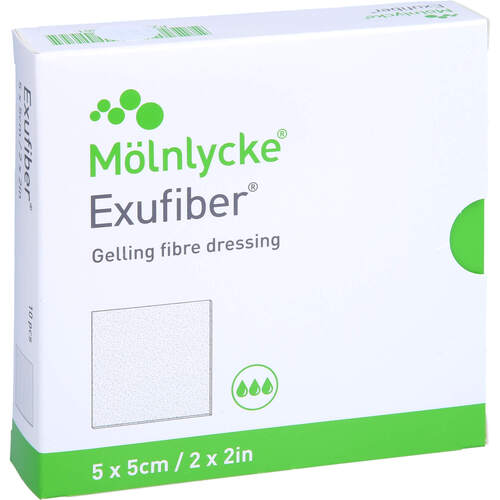 EXUFIBER 5x5cm Gel-Faserverband, 10 Stk., Tora Pharma GmbH