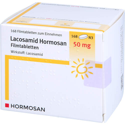 Lacosamid Hormosan 50 mg Filmtabletten, 168 Stk., Hormosan Pharma GmbH