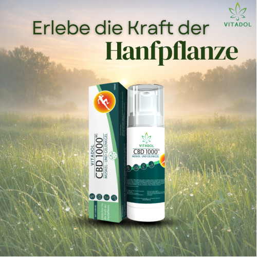 CBD 1000 Vitadol Gelenk Muskel Gel Salbe Arnika, 100 ml, Endower GmbH