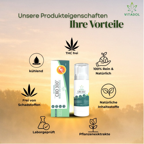 CBD 300 Vitadol Gelenk Muskel Gel Salbe Arnika, 30 ml, Endower GmbH
