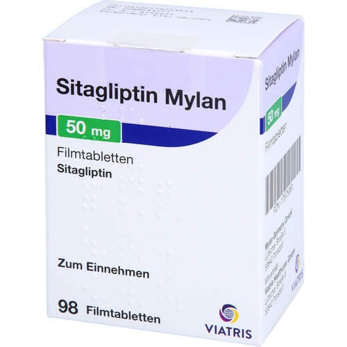 Sitagliptin Mylan 50 mg Filmtabletten, 98 ST, Viatris Healthcare GmbH