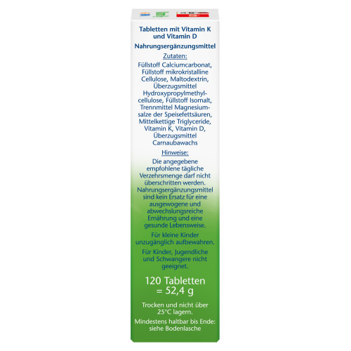 Doppelherz Vitamin K2 + D3 1000 I.E., 120 Stk., Queisser Pharma GmbH & Co. KG