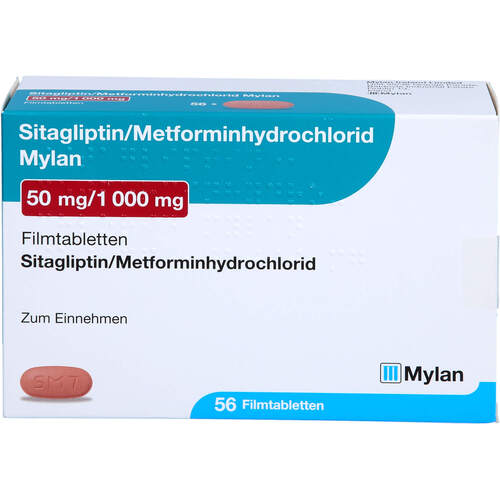 Sitagliptin Metformin-HCl Mylan 50 mg/1000 mg FTA, 56 ST, Viatris Healthcare GmbH