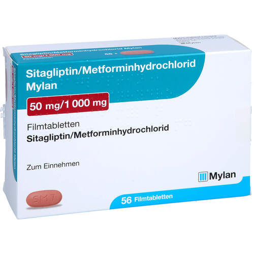 Sitagliptin Metformin-HCl Mylan 50 mg/1000 mg FTA, 56 ST, Viatris Healthcare GmbH