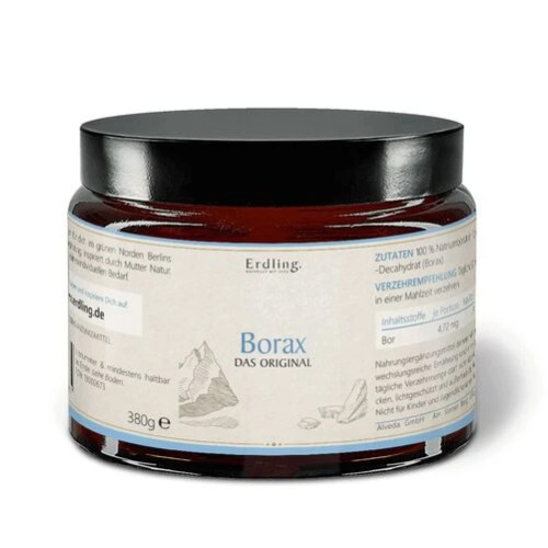 Borax Pulver Natriumtetraborat rein vegan Erdling, 380 g, Alveda GmbH