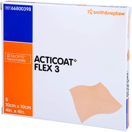 ACTICOAT Flex 3 10x10 cm Verband, 5 Stk., zelhealth GmbH