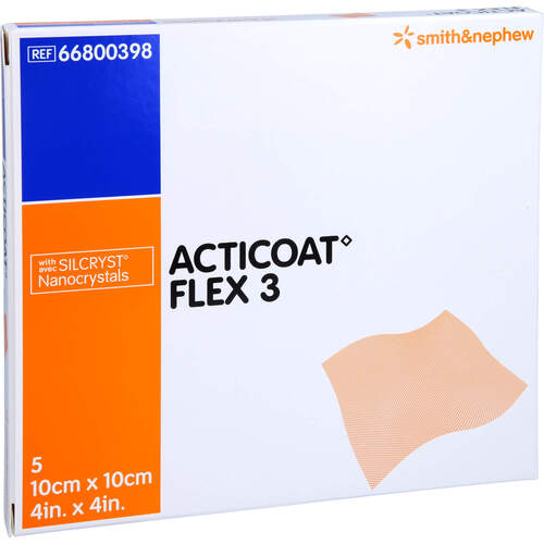 ACTICOAT Flex 3 10x10 cm Verband, 5 Stk., zelhealth GmbH