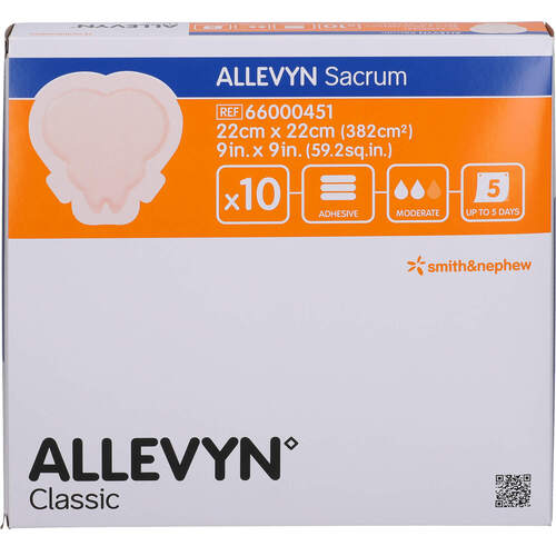 ALLEVYN Sacrum groß 22x22 cm Wundverband haftend, 10 Stk., zelhealth GmbH ALLEVYN Sacrum groß 22x22 cm Wundverband haftend, 10 Stk., zelhealth GmbH