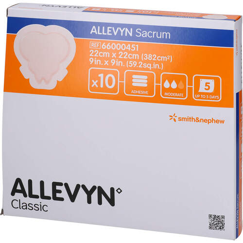 ALLEVYN Sacrum groß 22x22 cm Wundverband haftend, 10 Stk., zelhealth GmbH ALLEVYN Sacrum groß 22x22 cm Wundverband haftend, 10 Stk., zelhealth GmbH
