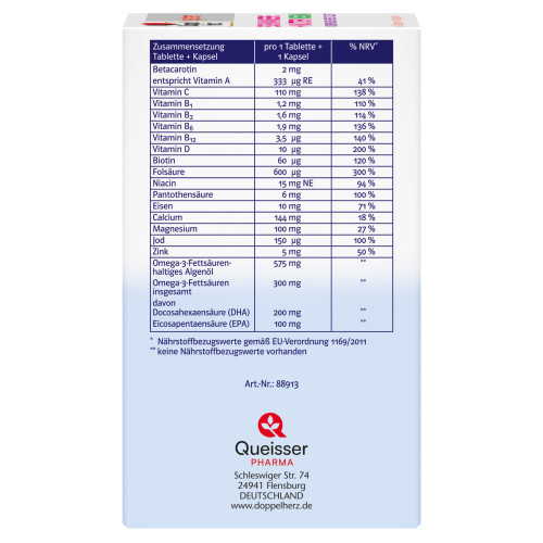 Doppelherz Schwangere + M&uuml;tter Vegan system, 60 Stk., Queisser Pharma GmbH & Co. KG