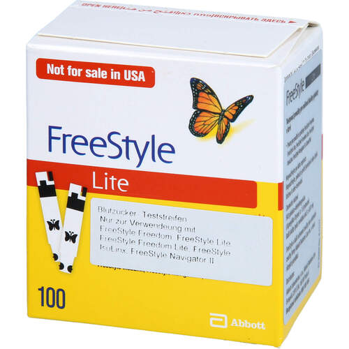 FREESTYLE Lite Teststreifen ohne Codieren, 100 Stk., Docpharm GmbH FREESTYLE Lite Teststreifen ohne Codieren, 100 Stk., Docpharm GmbH