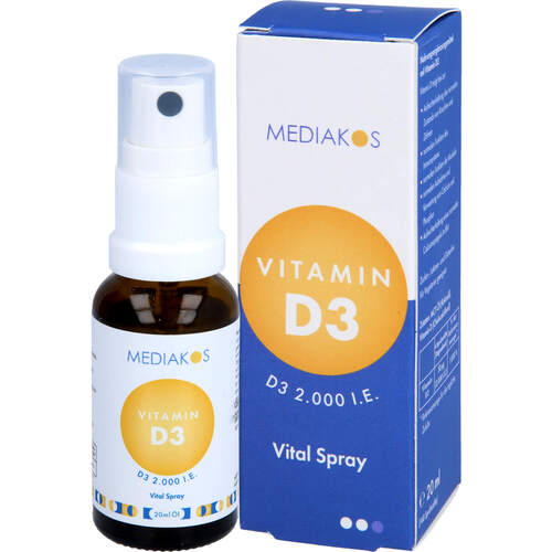 Vitamin D3 2.000 I.E. Mediakos Vital Spray, 20 ml, Mediakos GmbH