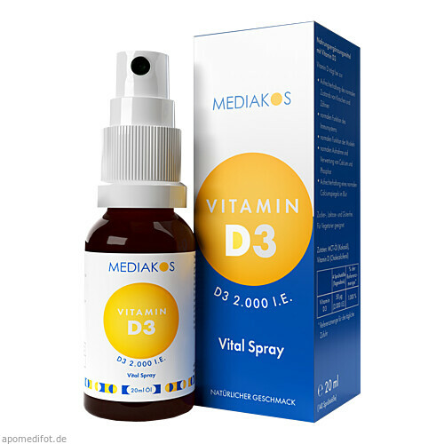 Vitamin D3 2.000 I.E. Mediakos Vital Spray, 20 ml, Mediakos GmbH