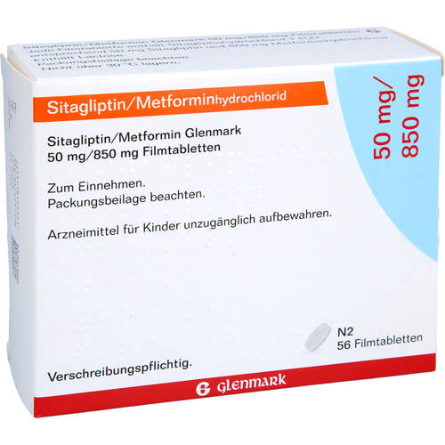Sitagliptin/Metformin Glenmark 50mg/850mg FTA, 56 Stk., Glenmark Arzneimittel GmbH